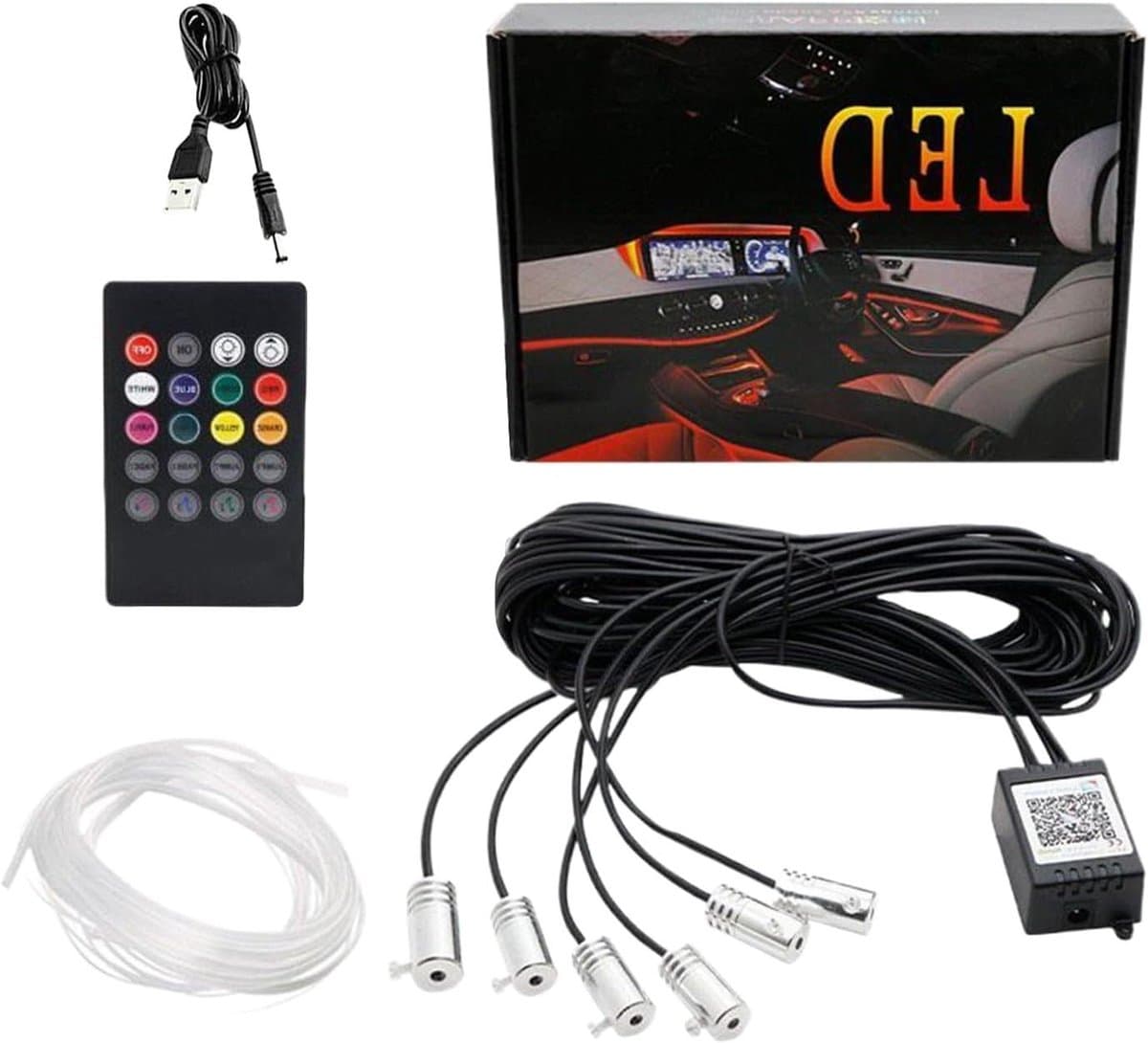LED Strip Verlichting - Auto Interieur - Sfeerverlichting Creëren - App en Muziek Sync - 8 Meter - Meerdere Kleuren