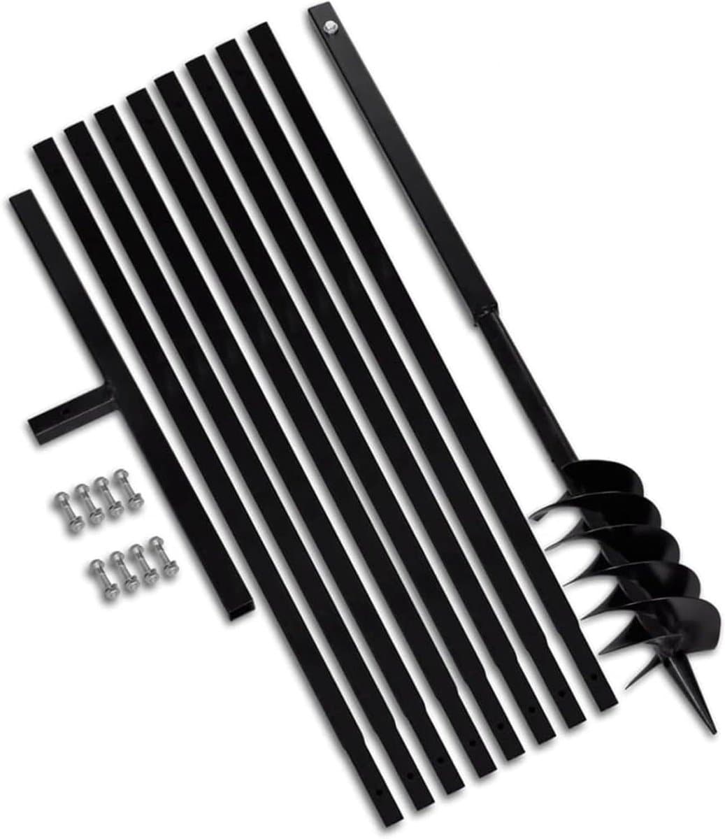 Grondboor - Gatmaker Tuin - Gaten Boren - Met Verlengbuizen - 120 mm - Staalkleurig