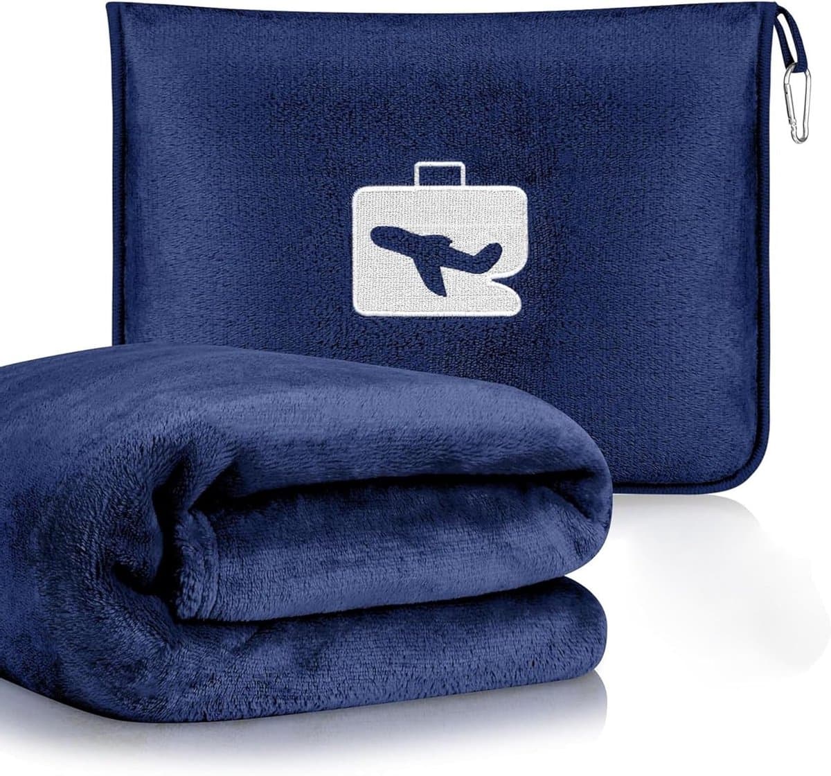 Comfortabele Reisdeken en Kussen Set voor Vliegtuig en Auto, Ultralicht en Warm, Ideaal voor Thuis en Zakenreizen, 152 x 127 cm (lichtblauw)