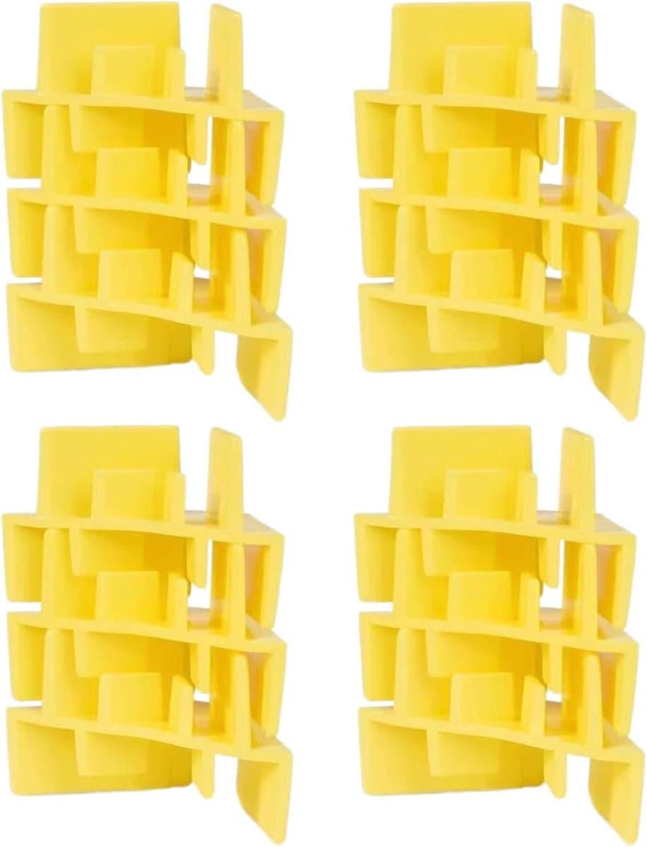 Stapelbakken Vrieskast - Vriezer Organizers - Keuken Ordenen - Kaartsleuf Ontwerp - 12 stuks - Geel