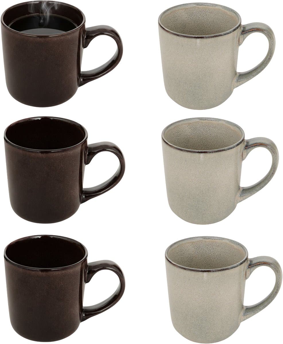 Secret de gourmet Koffiemok - 6x - keramiek - 420 ml - beker
