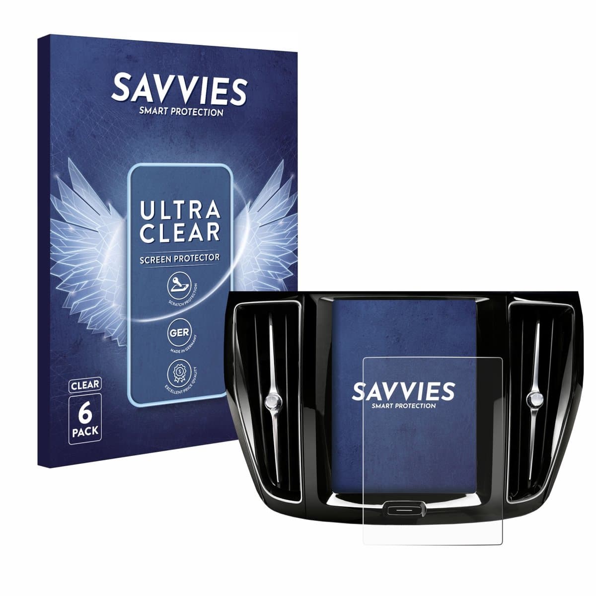 Savvies - Screenprotector voor Volvo V60 Sensus Connect 2019-2020 - Folie Beschermfolie transparant 6 Stuks