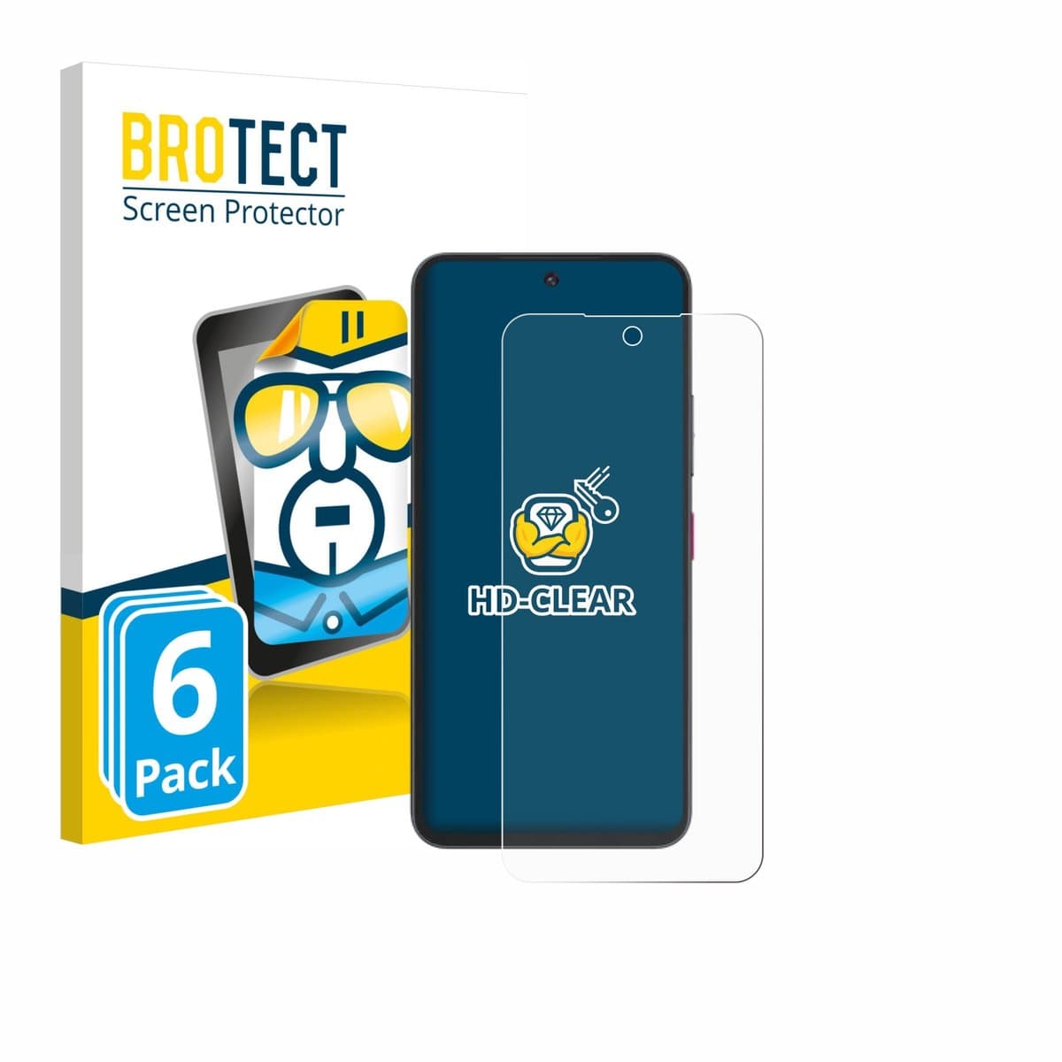 BROTECT - Screenprotector voor Telekom T Phone 3 Pro - Folie Beschermfolie transparant 6 Stuks