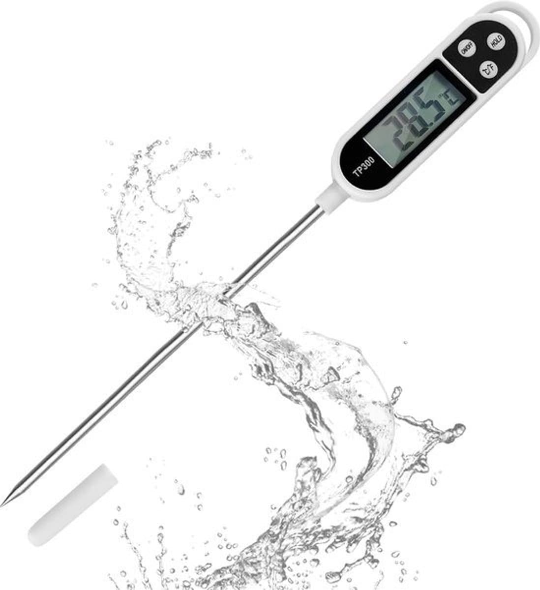 Digitale vleesthermometer tot 300 graden zwart - kernthermometer - bbq thermometer - bbq accesoires - suikerthermometer - vlees - oventhermometer - keuken - draadloos