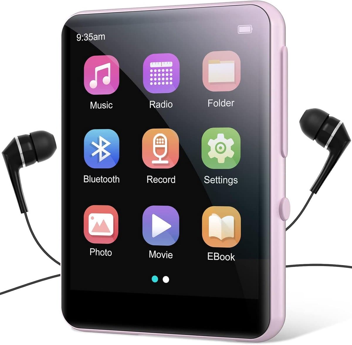 Draagbare MP3 Speler 64GB met Bluetooth 5.0, Touchscreen en Ingebouwde Speaker