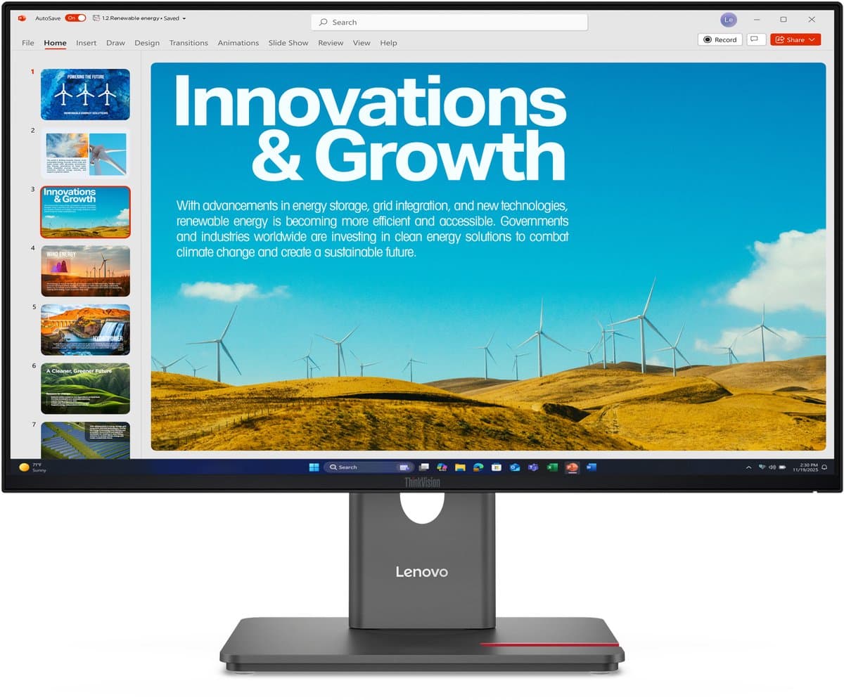 Lenovo ThinkVision P24QD-40 led-scherm 60,5 cm (23,8") 2560 x 1440 pixels Quad HD lcd zwart