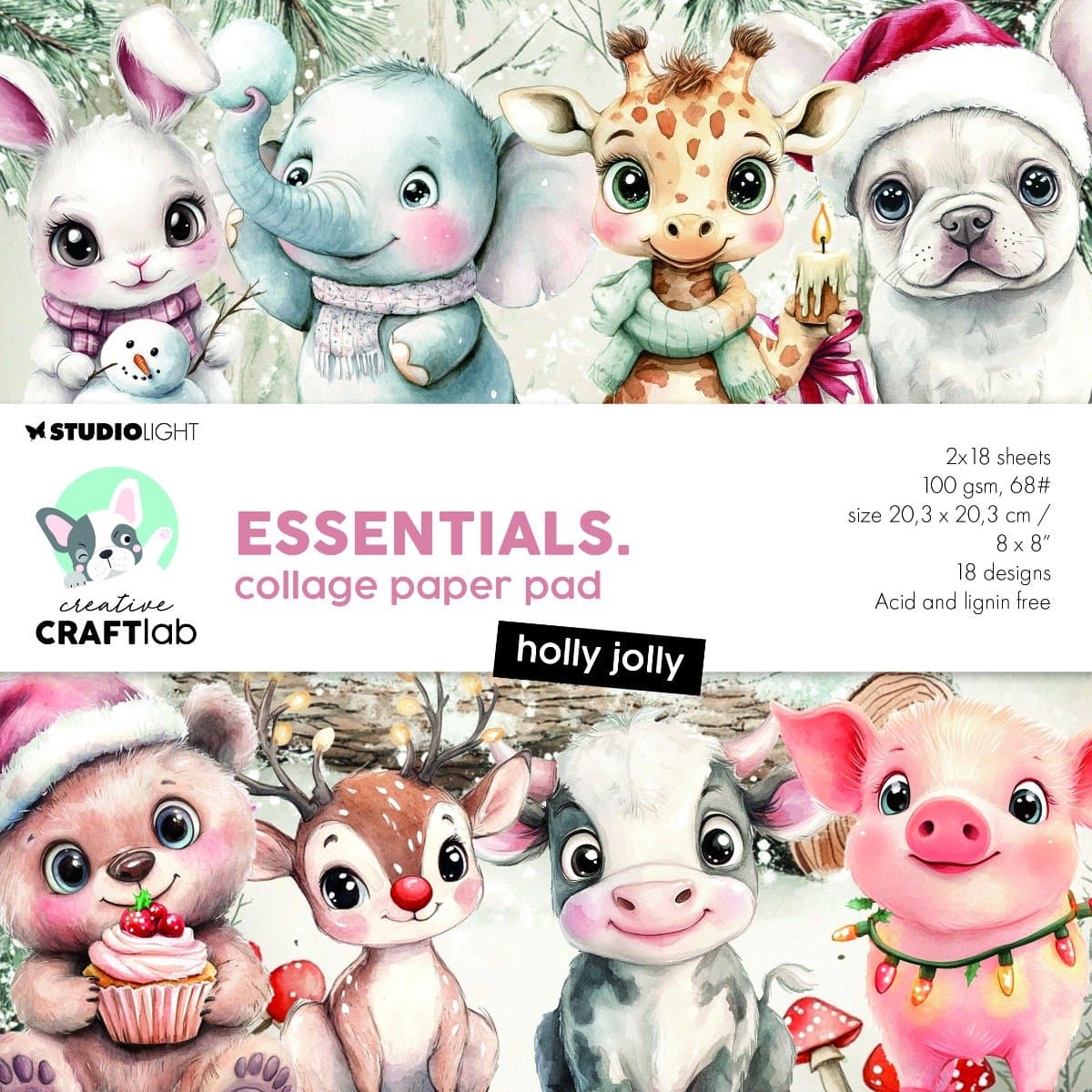 Collage paperpad Holly jolly - Essentials nr. 368