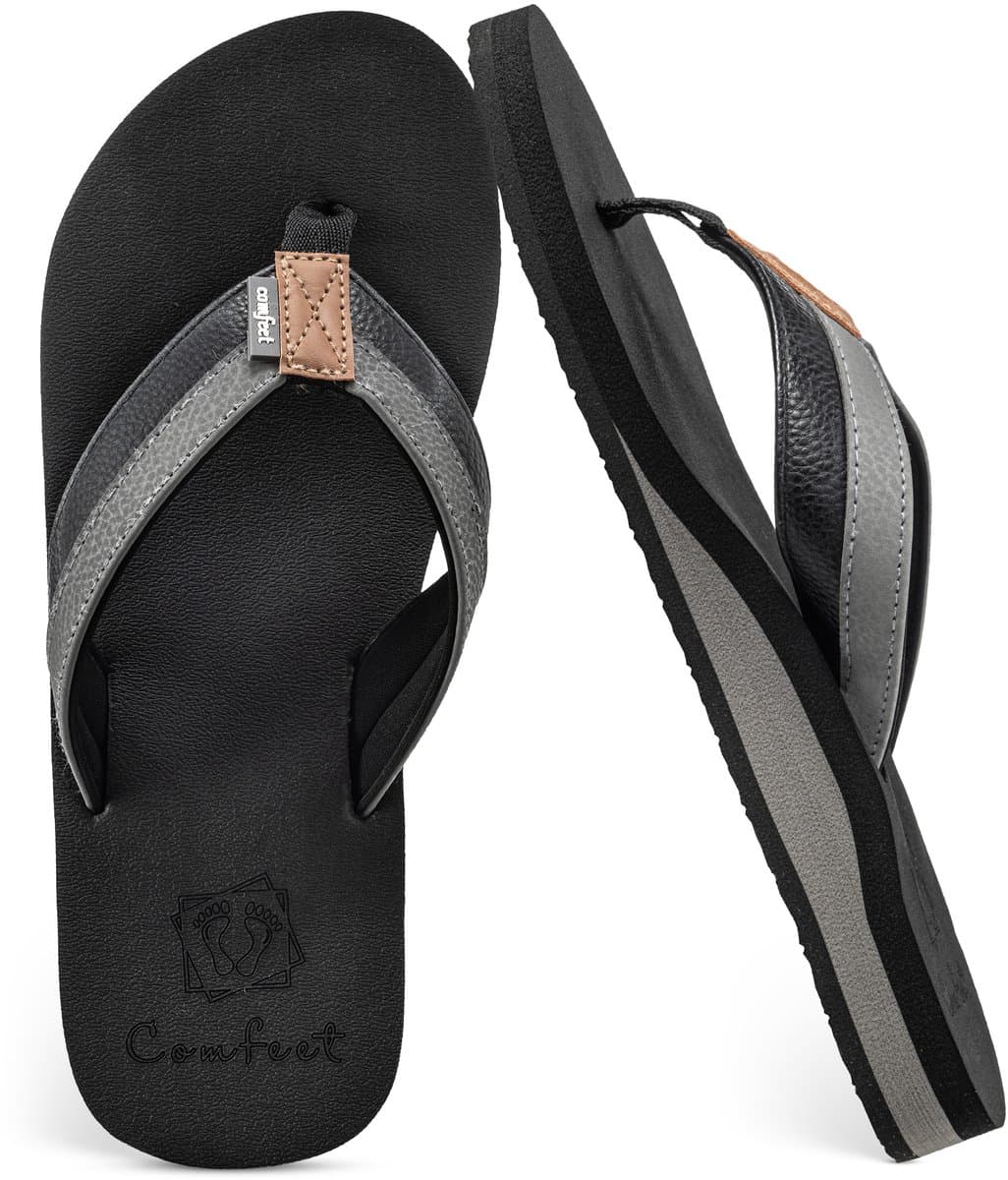 Slippers Heren - Sandalen - Zwart - Maat 43 - Comfeet