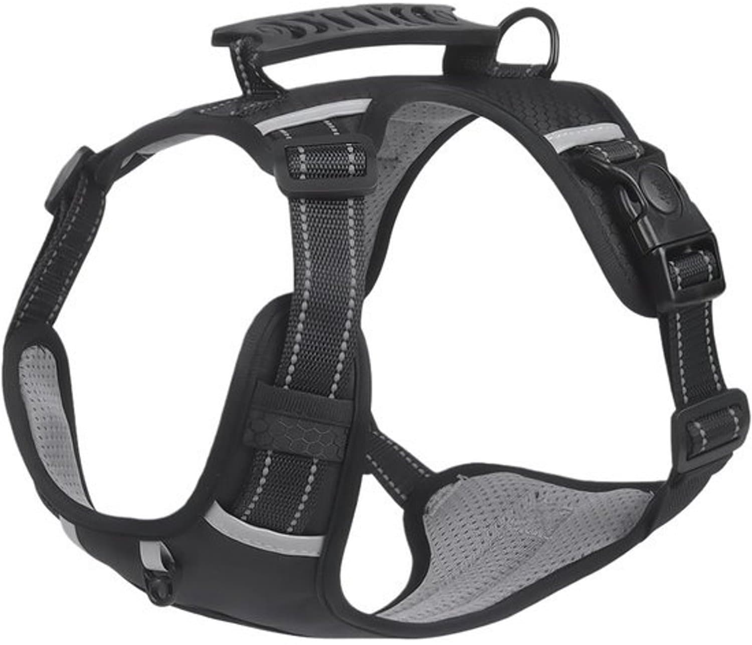 Hondentuig - Hondenharnas en -hesje - Veilig wandelen - Reflectie en LED-zichtbaarheid - Maat S - Zwart