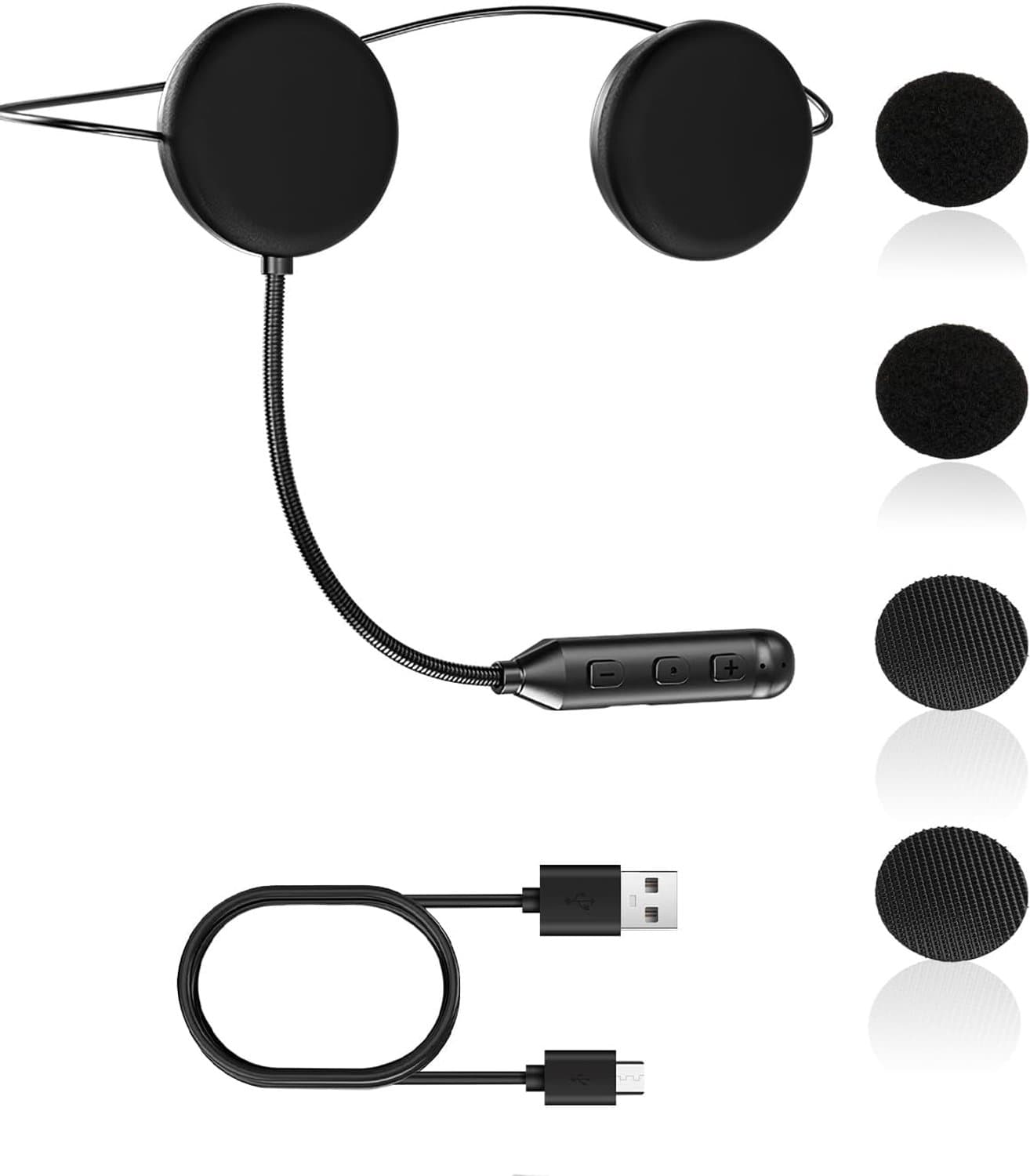 QEVA Motorhelm Headset - Helm Bluetooth - Motorhelm Communicatie - Zwart - 20cm x 15cm x 1cm