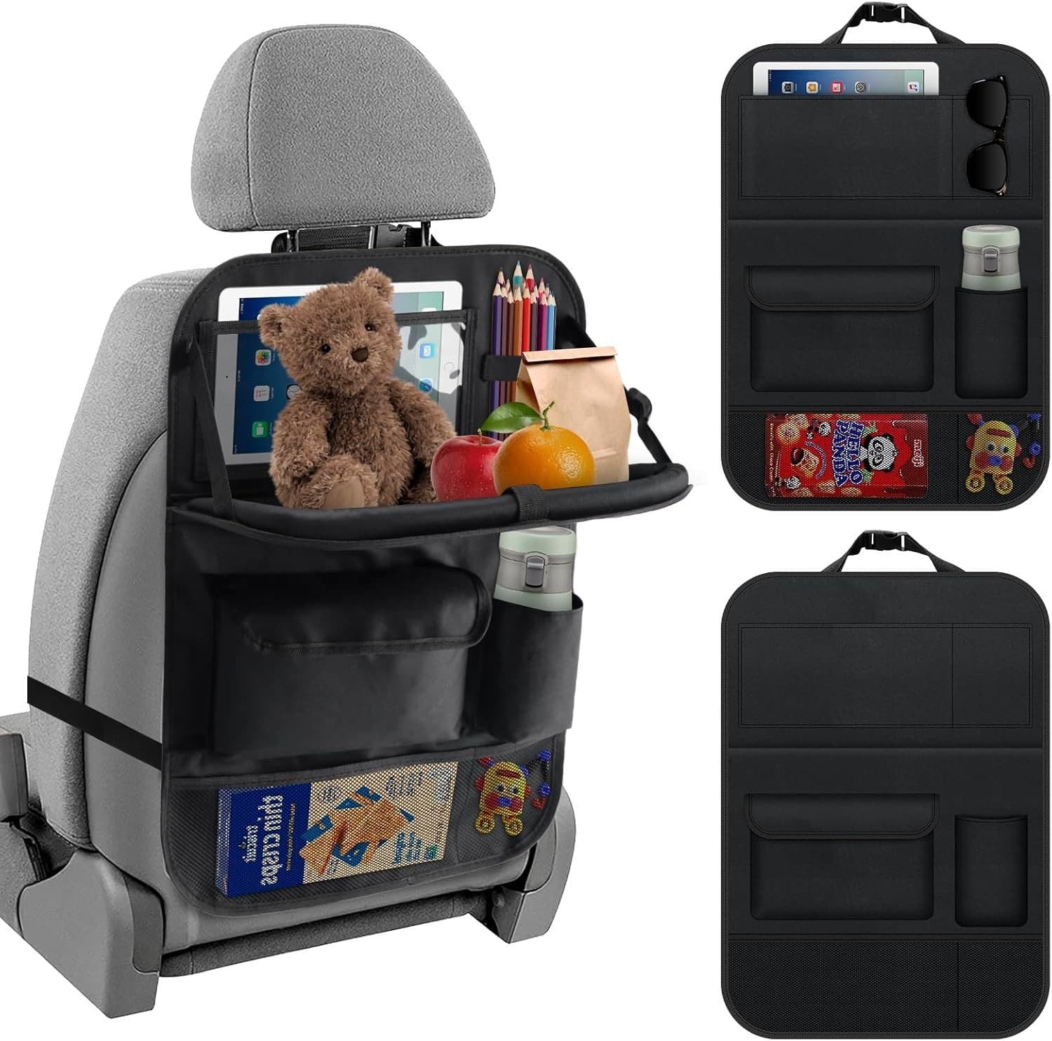 Auto Organizer voor Kinderen met Opvouwbare Tafel, Waterdichte Achterbank Bescherming en Tablet Compartment, Ideaal voor Reisgemak en Opbergruimte in de Achterbank