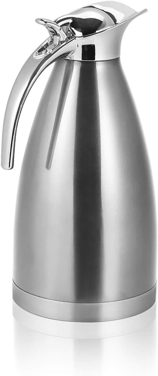 Allecta - Roestvrij Stalen Drankdispenser, 2 Liter, Koffiekan met Handvat, Vaatwasmachinebestendig