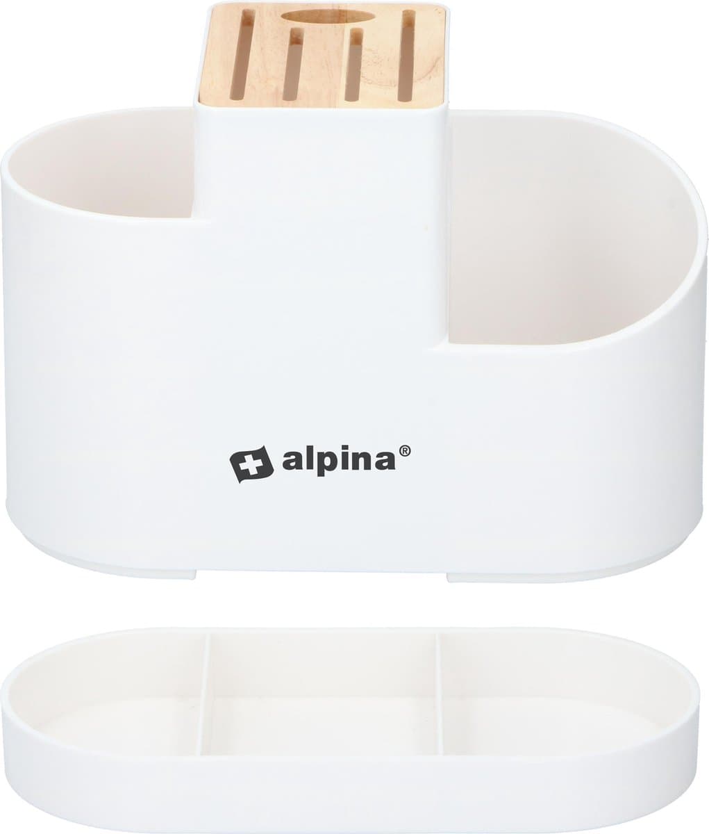 Alpina Keukenhulpmiddelen en Messenset - Wit, 25,5 x 12 x 21 cm