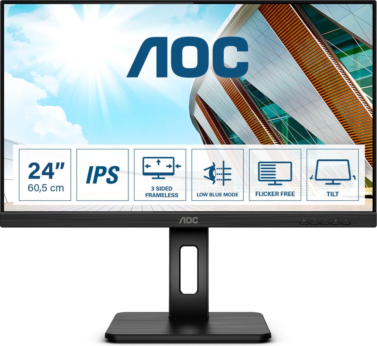 AOC P2 24P2Q monitor 60,5 cm (23.8") 1920 x 1080 pixels Full HD LED zwart