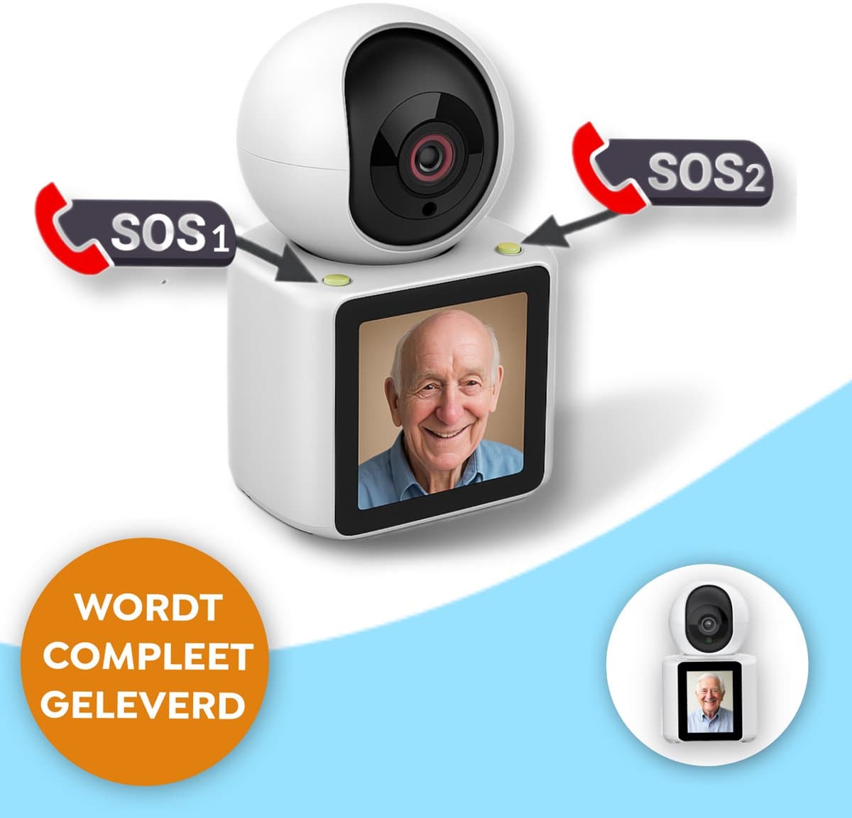 Wiesba WS-502M - zorgcamera senioren - camera met app - ouderen beveiliging - mantelzorg camera - live meekijken - beeldcommunicatie - bewegingsdetectie - veilige zorg