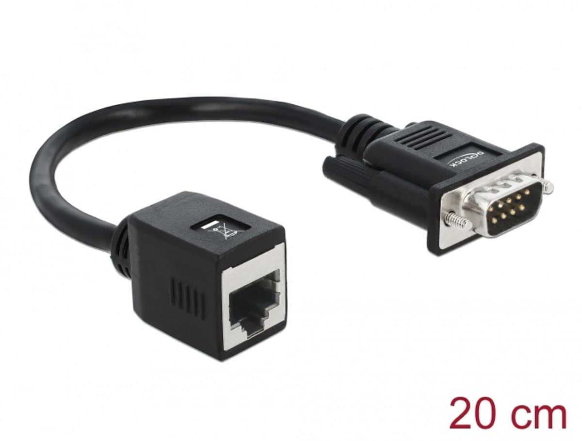 Delock Serial RS-232/422/485 Adapter DB9 male to RJ45 jack
