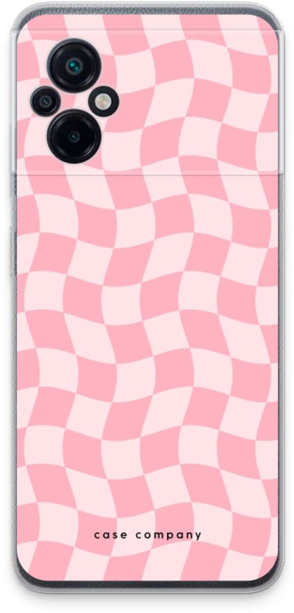 Case Company® - Hoesje geschikt voor Xiaomi Poco M5 hoesje - Grid Roos - Soft Cover Telefoonhoesje - Bescherming aan alle Kanten en Schermrand
