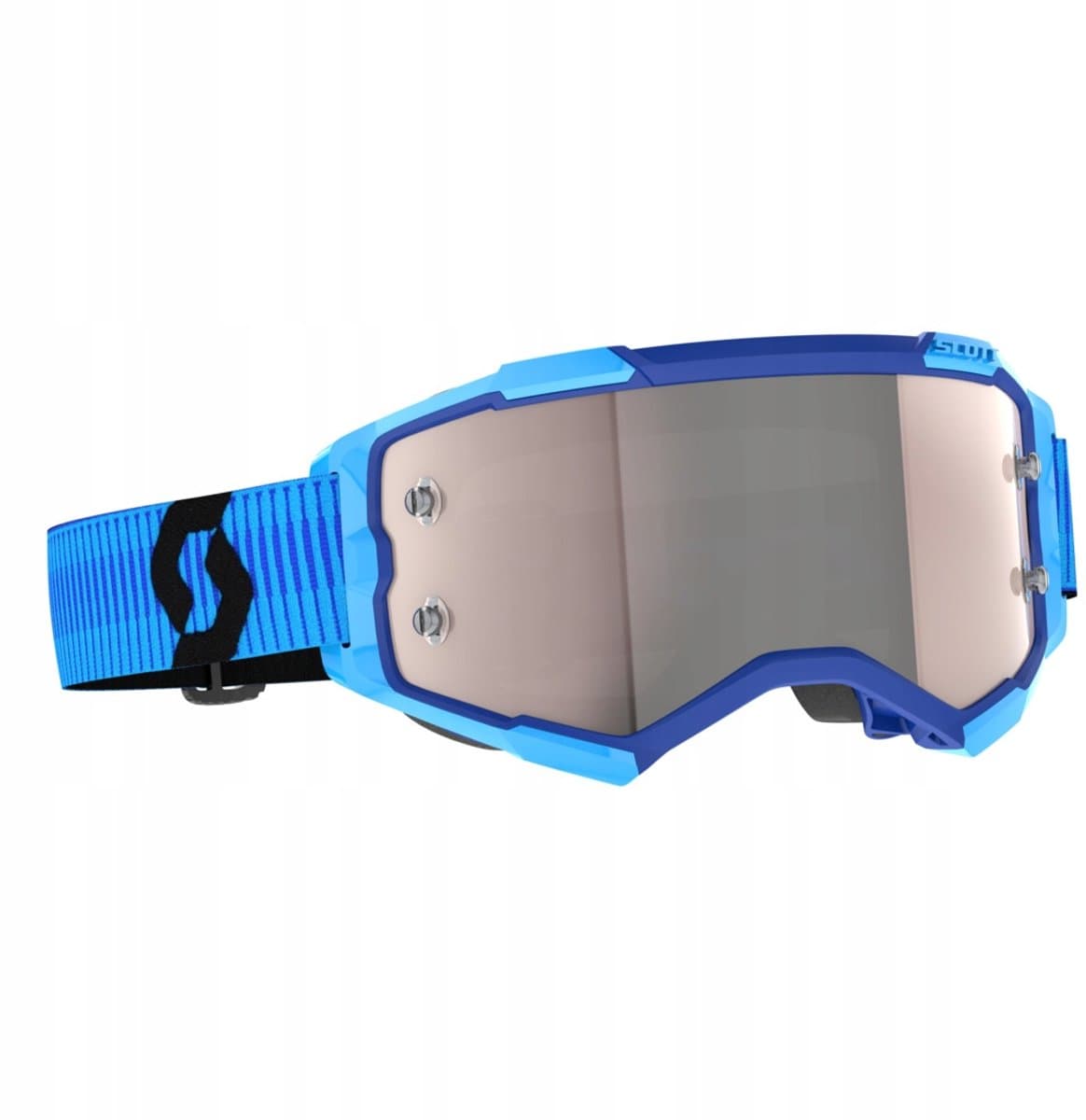 SCOTT Fury Cross/Endurobril Blauw/Zwart - Zilver Chroom