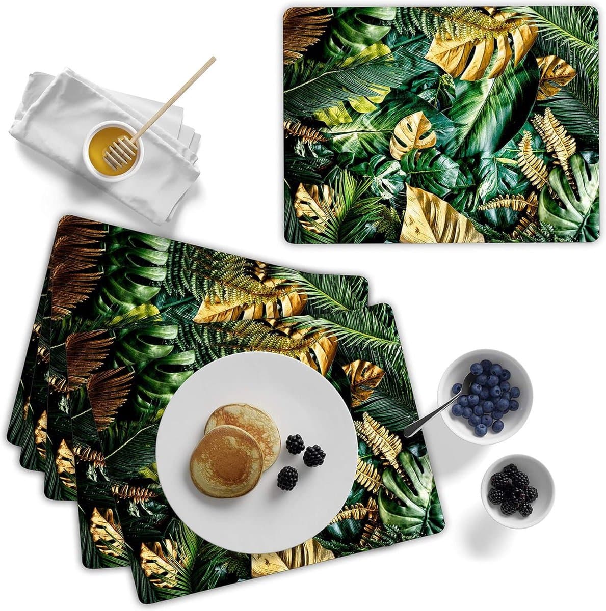 Zwarte gouden placemat van kurk - 30 x 40 cm - TPODZ30/40T F4180 TZ
