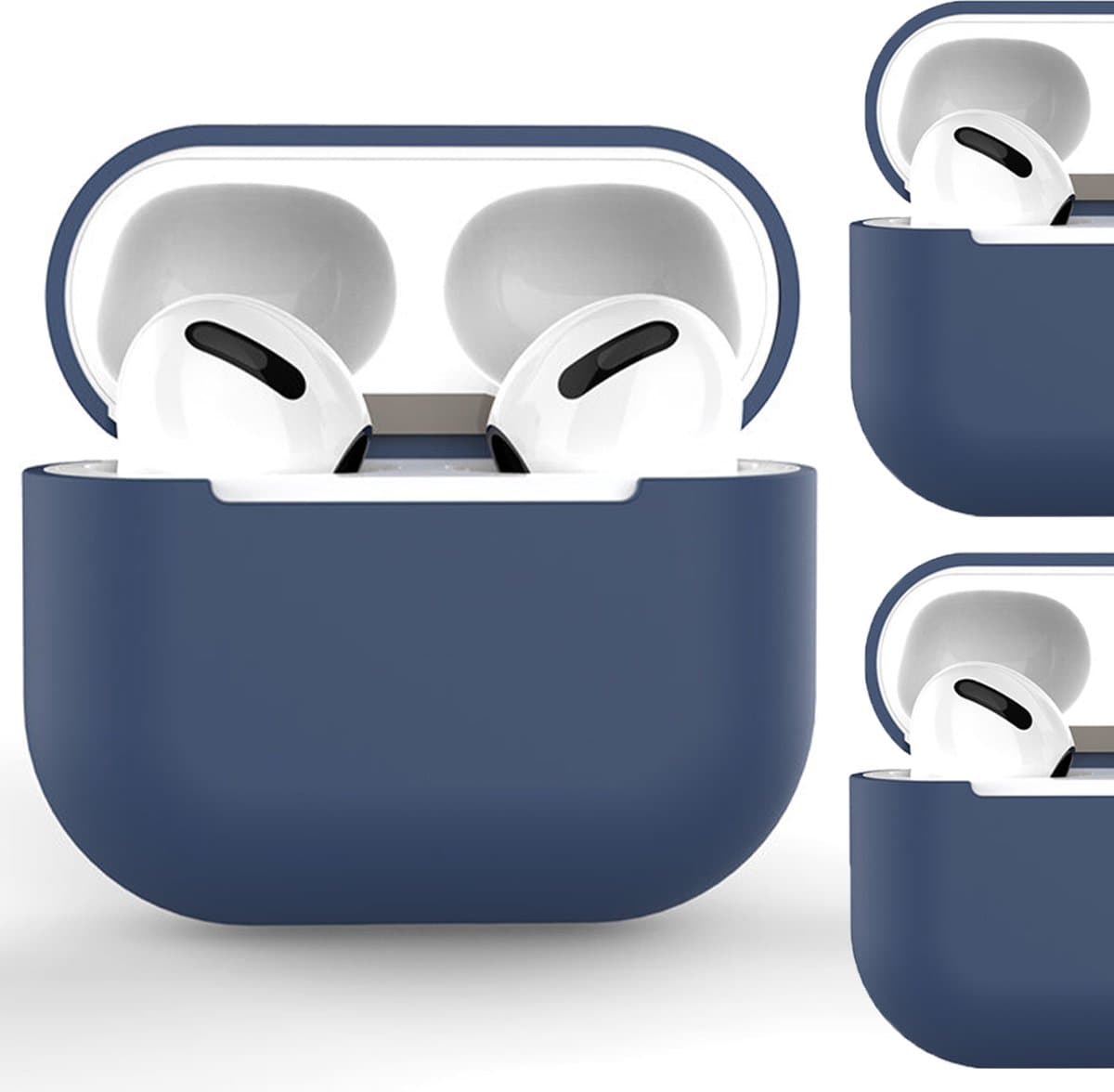 Case - voor - AirPods Pro siliconen zachte hoes voor hoofdtelefoon blauw - (hoes - C)