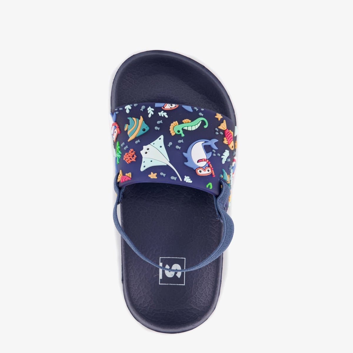 Blauwe kinder badslippers met visjes - Maat 25