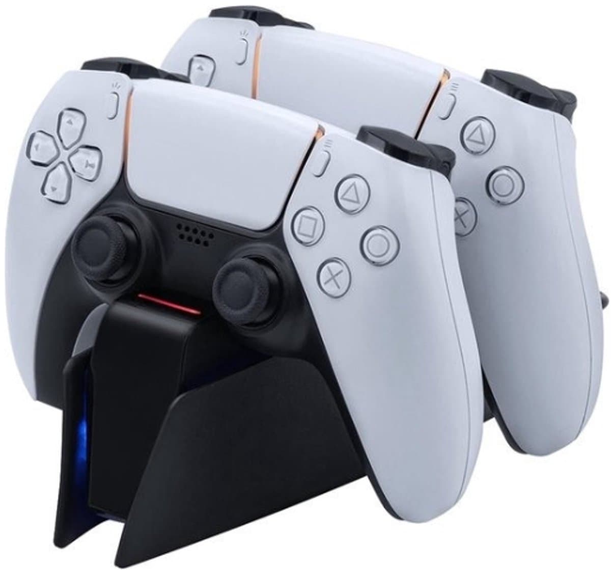 Intelectro Oplaaddock - Snelle en Veilige Oplaadoplossing voor Twee Controllers - LED-Laadstatus Weergave - Slimme Chip voor Snelladen - Eenvoudige Installatie - Inclusief USB-C Kabels - Wit - Levering Sneller dan Aangegeven!