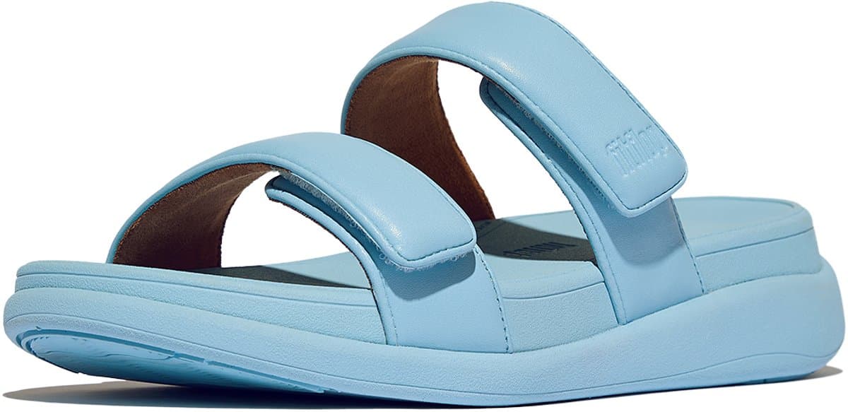 FitFlop Damen Sandalen F-Mode GO Adjustable Flatform Two-Bar Slides IW2 Bondi Blue-41