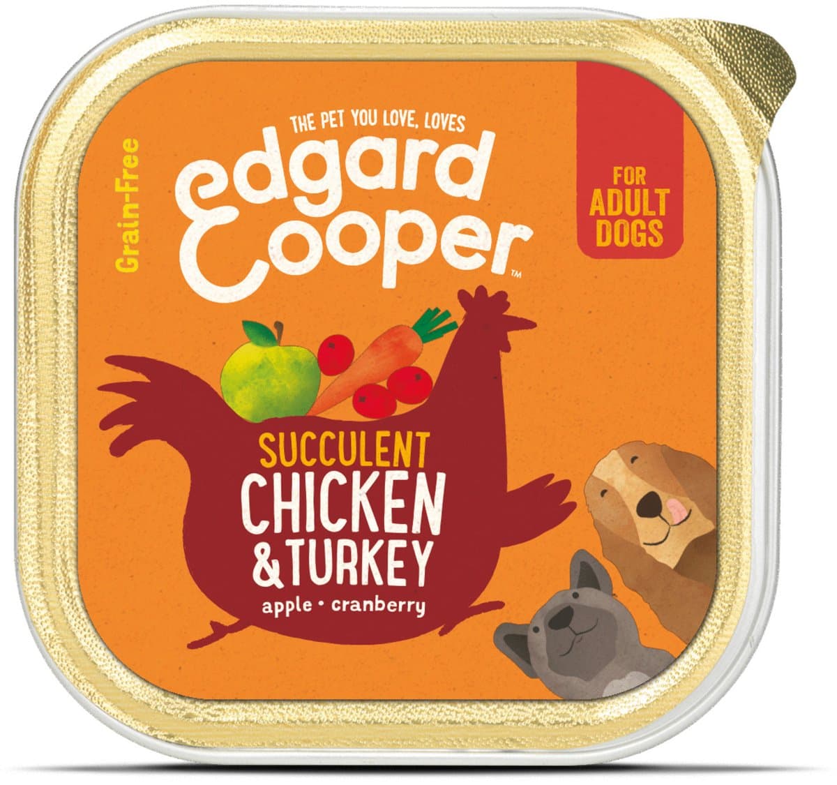 Edgard & Cooper Kuipje Honden Natvoer Hondenvoer Kip - Kalkoen 150 gr