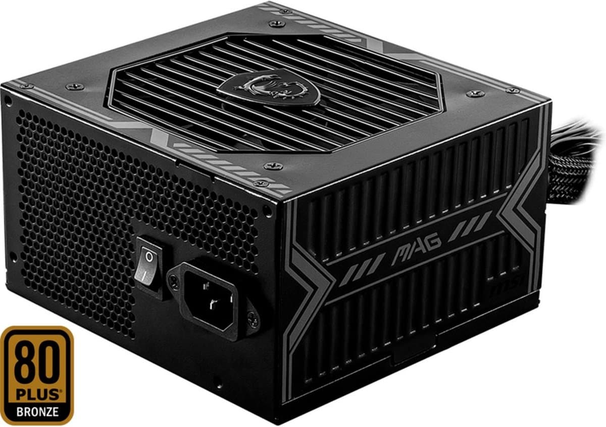 MSI MAG A650BN voeding, 650 W, 80 Plus Bronze, niet-modulair, 20+4-pins ATX, zwart