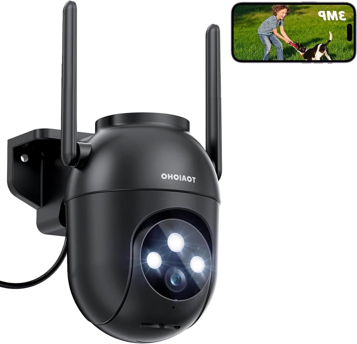 Buitencamera - IP Camera - Huisbewaking - Automatische Volgfunctie - 3 MP - Zwart