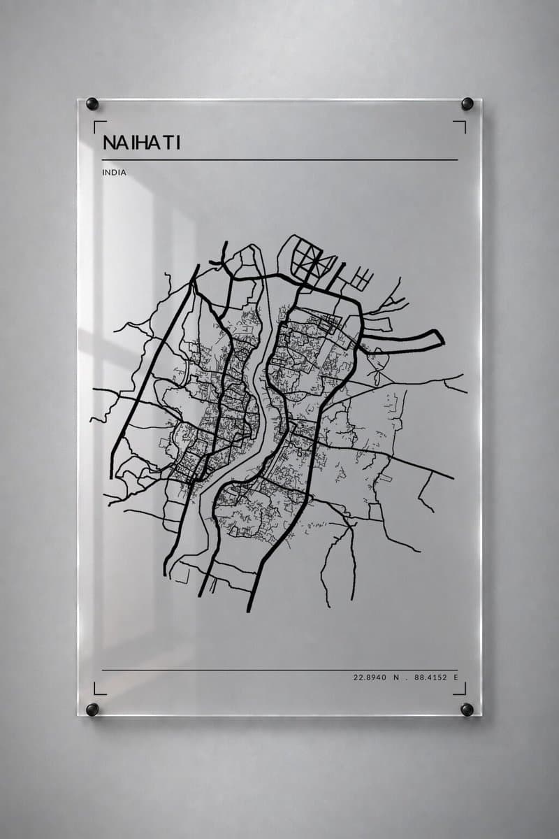 Stadskaart Naihāti - Plexiglas 30x45 cm - Studio Marks