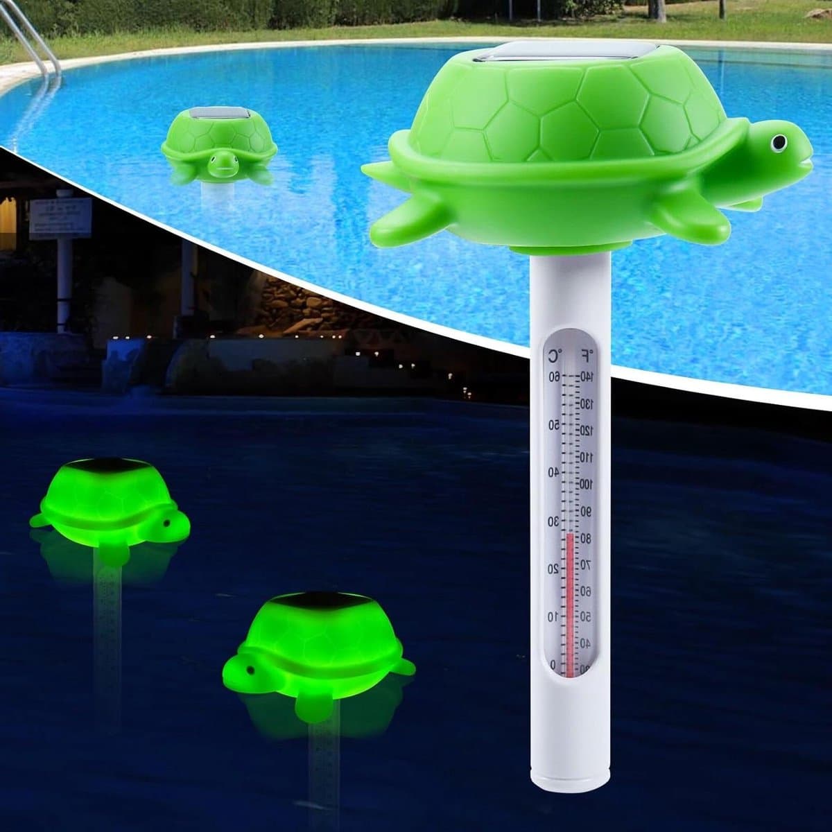 Zwembadthermometer - Drijvende meter - Water temperatuur - Luchtvochtigheid monitor - 23.9 cm - Wit