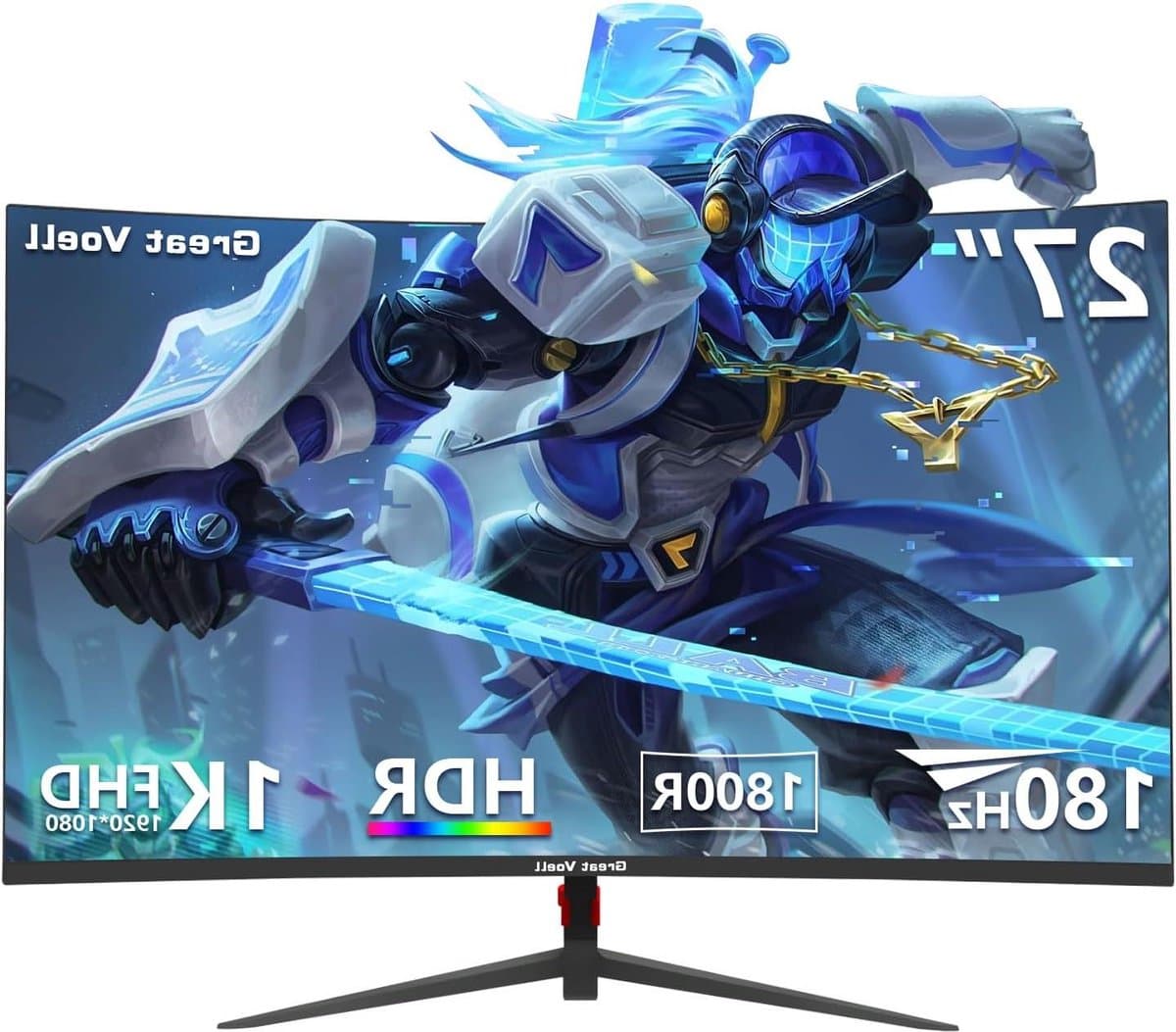 Gebogen Monitor - 27 inch Scherm - Gaming en Werk - 180Hz 1ms MPRT - 1800R Curvature - Zwart