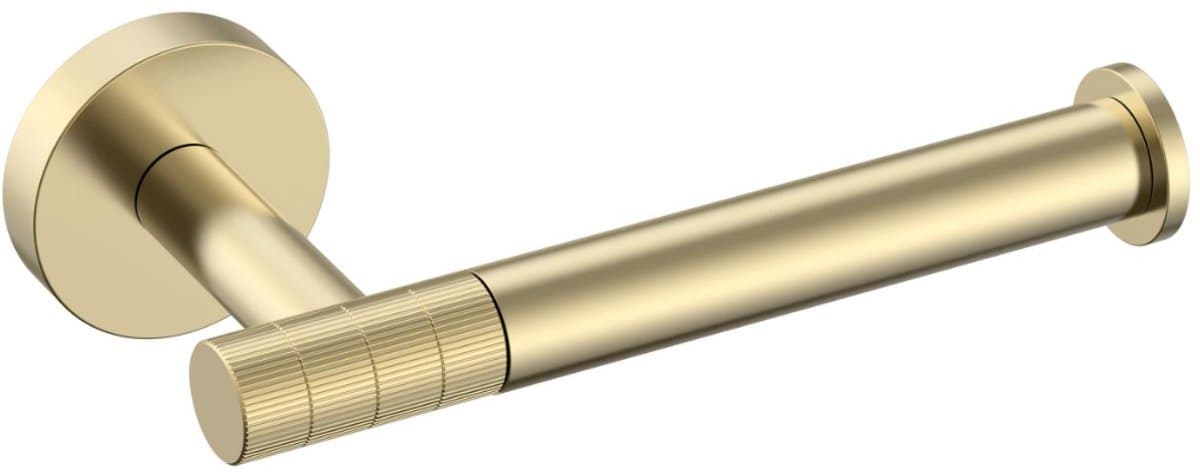 Aloni Stria toiletrolhouder met vaste arm – geborsteld goud (PVD)