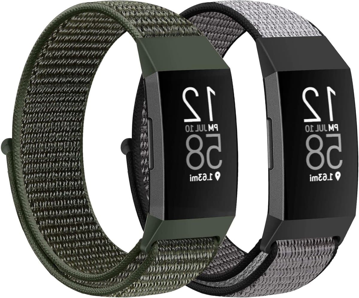 Zachte Nylon Horlogebanden Geschikt voor Fitbit Charge 4/Charge 3/SE, Ademend Sport Armband voor Dames en Heren, Comfortabele Vervangbanden voor Actieve Levensstijl