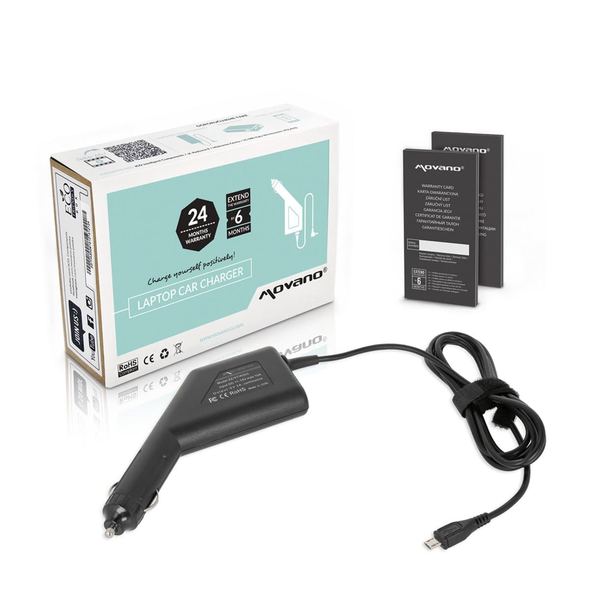 Movano - Autolader - 5V 3A microUSB - 15W - Compact