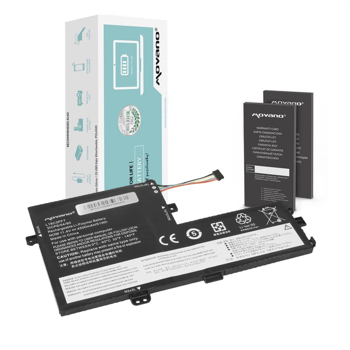 Movano Serie - Laptop Batterij - Compatibel - Li-Ion - Veiligheid