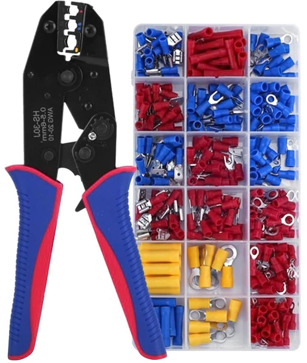Hand Krimptang Set - Draad Connectoren - Elektrisch Onderhoud - Ergonomisch Handvat - 300 Stuks - Multicolor
