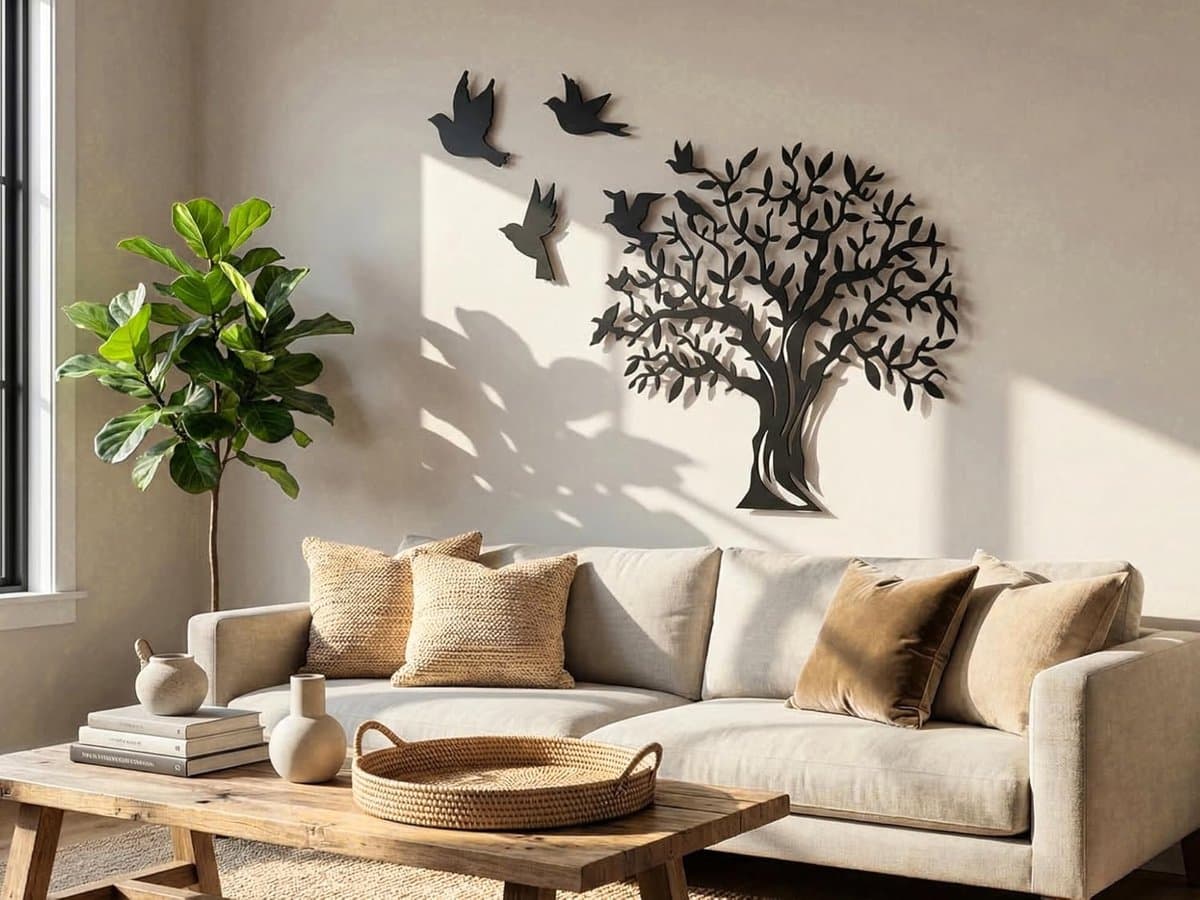 Wanddecoratie Boom, Houten Wandbeeld, 3D Wanddecoratie voor Thuis, Moderne Beelden voor Huis Kantoor Slaapkamer, Woonkamer en Keuken - 170x130 cm