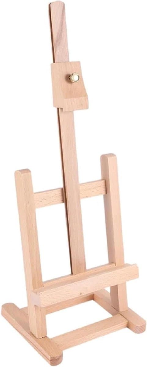 Schilderstatief Mini - Tafel ezel - Creatief bezig zijn - Verstelbare hoek - 15x13x41cm - Houtkleur