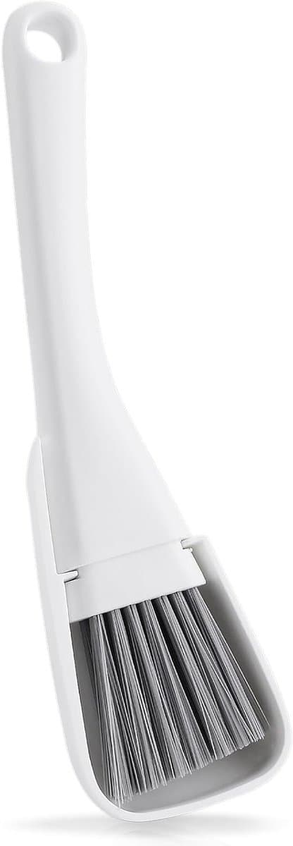 Mini stofpan en borstel set voor kleine schoonmaakklussen, ideaal voor toetsenbord, auto en huis, met polypropyleen haren en ergonomisch ontwerp