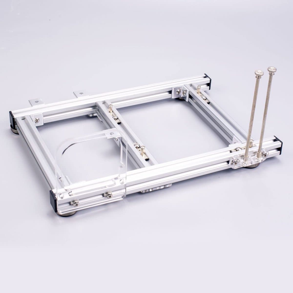 LAUZY- Computerbeugel Aluminium - ITX Computer Open Case - Ondersteuning Grafische Kaart - 2 PCI-uitbreidingsslots - Afmetingen L315 x B210 mm - Inclusief Voedingskabel - Computerbehuizing