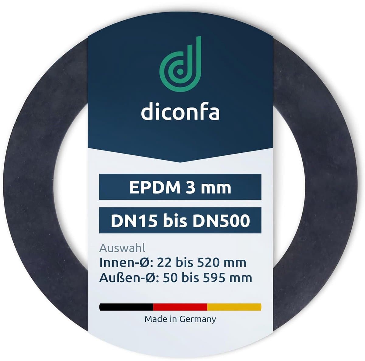 EPDM Flensafdichting Plat Rubber DIN Standaard - Diverse Maten DN15 t/m DN500