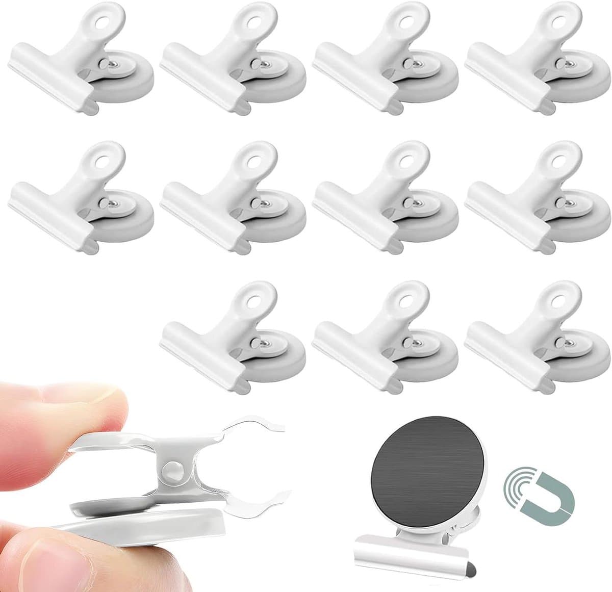 Allecto Plus - Magnetische Clips voor Koelkast en Kantoor - Set van 12 st. - Wit
