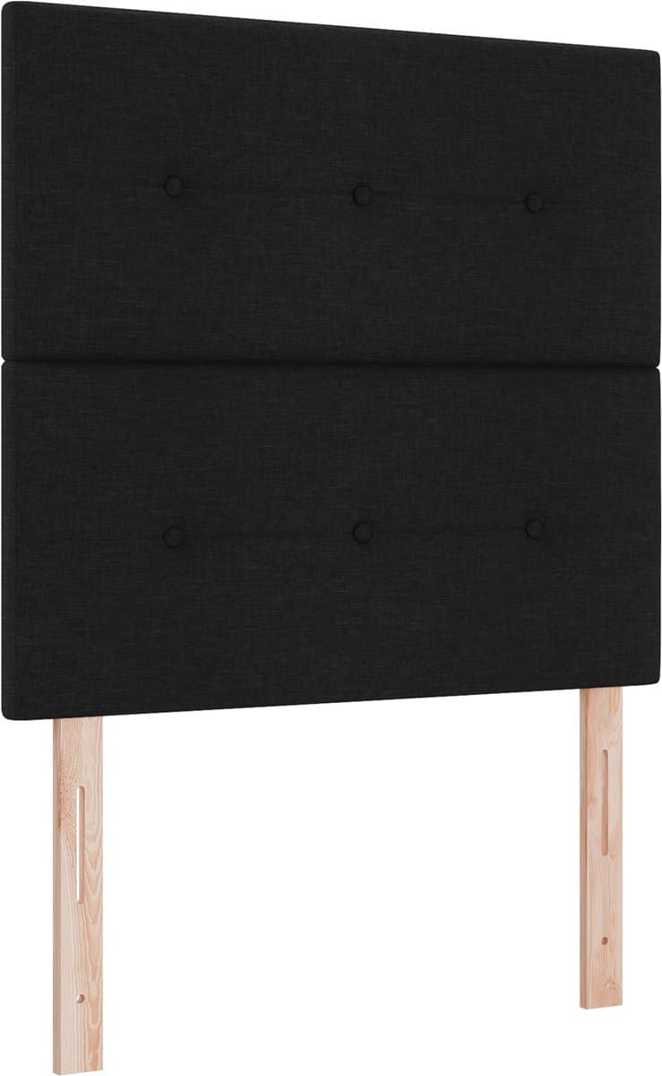 vidaXL - Boxspring - bed - met - matras - met - LED - Zwart - 120 - x - 190 - cm - Stof