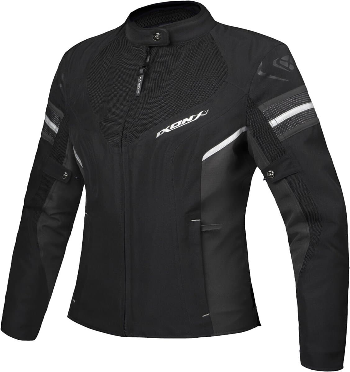 Ixon Ilana Evo Zwart Antraciet Zilver Dames Textiele Motorjas - Jas