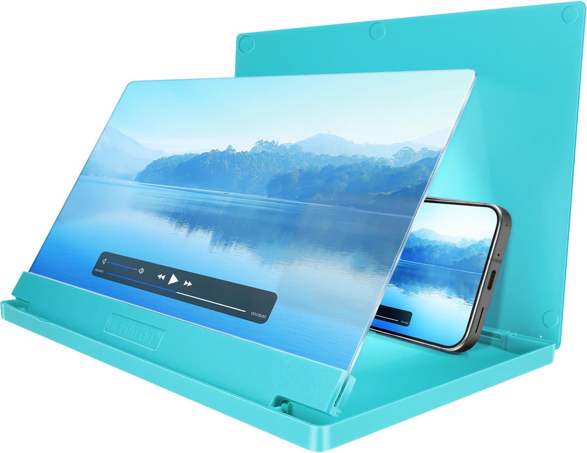Avizar 12-inch schermversterker voor smartphones met HD-lens, Blauw