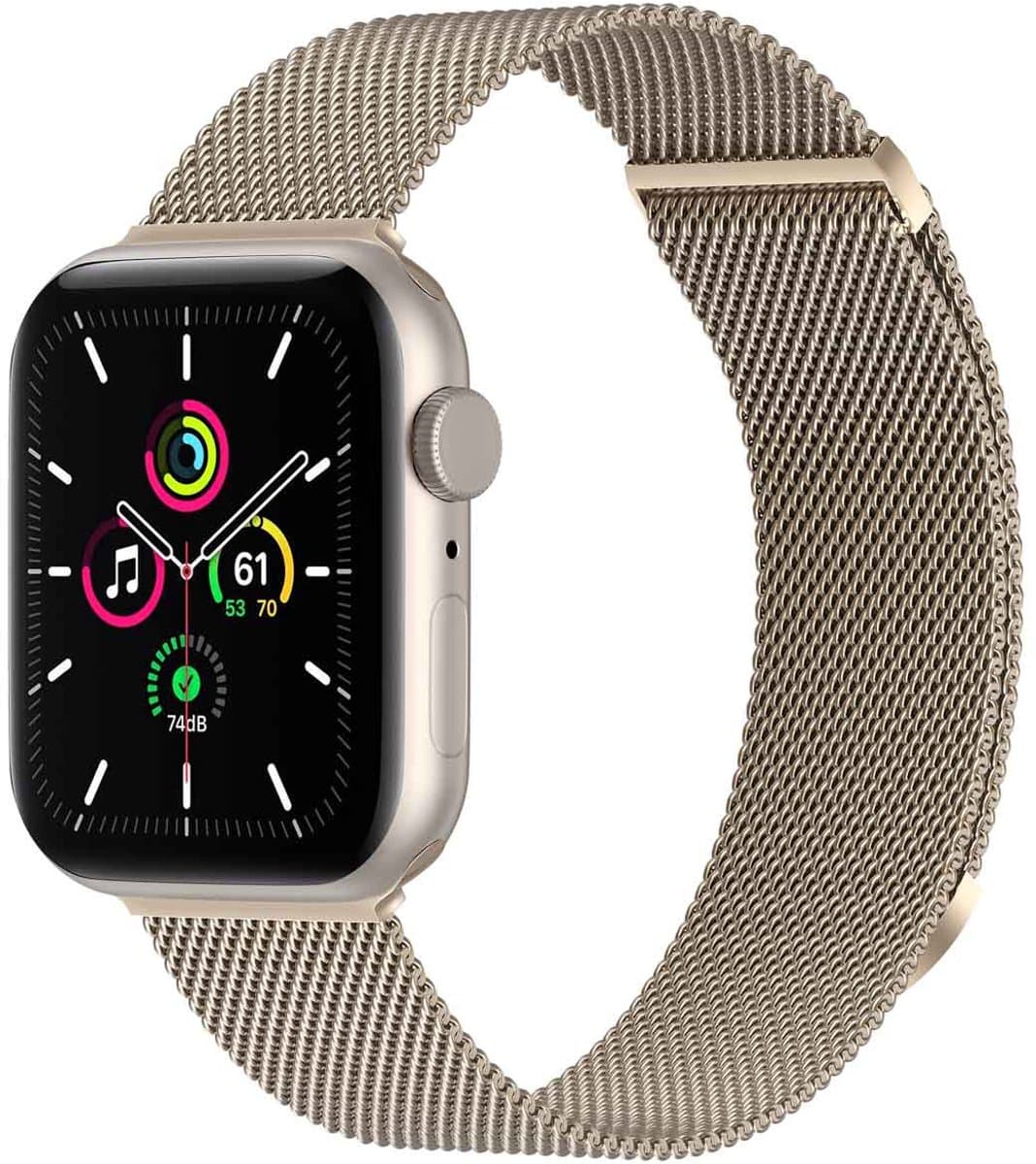 Milanees magnetisch bandje - Geschikt voor Apple Watch 1, 2, 3, 4, 5, 6, 7, 8, 9, 10, 11 (42 mm), SE - 38/40/41 mm - Sterrenlicht