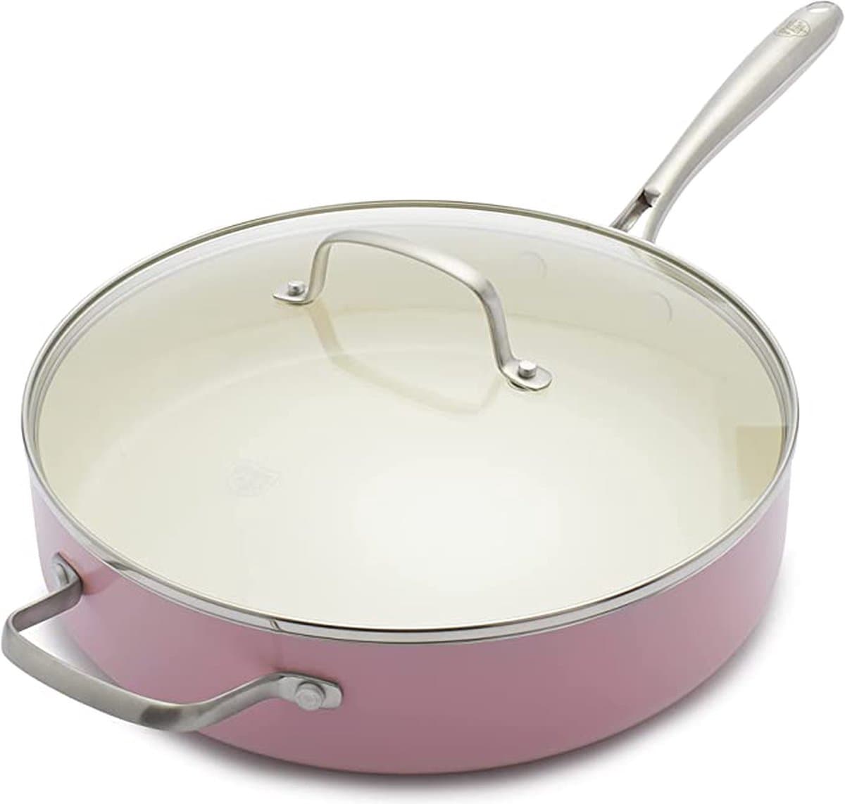 GreenLife Artizan Sauteerpan met antiaanbaklaag 30 - incl. deksel - inductie - anti-aanbak - PFAS-vrij - roze