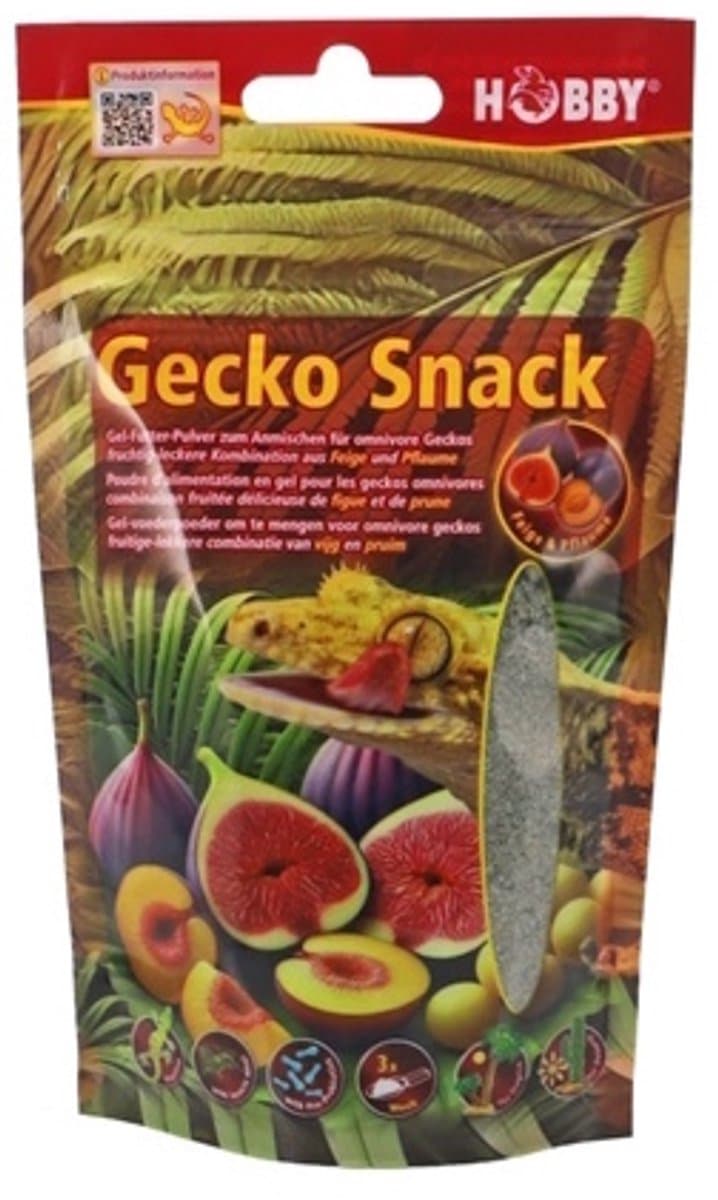Hobby Terrano Gecko Snack 100 gr gelvoederpoeder voor omnivore Vijg & Pruim